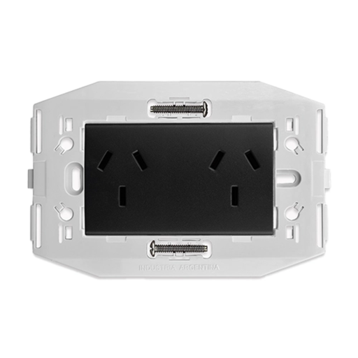 [KALKS40252] Toma doble c/bast.Incorp.negr