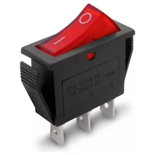 [CHJ01742] LLAVE TECLA 15A 3 PATAS C/LUZ  ROJA