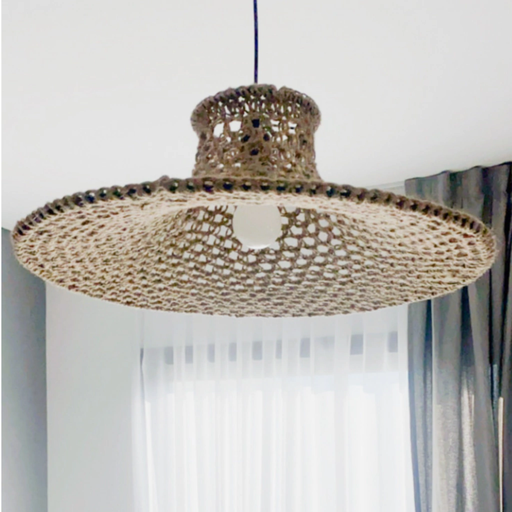 [CHJ00998] NERVO LAMPARA AVELLINO TEJIDA EN HILO YUTE 15X55X20