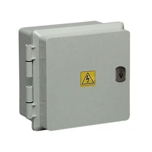 [ROKPRG356] Gabinetes Plasticos de Exterior con cerradura, puerta gris y chapa en el fondo de Superficie interior:200 x 200 x 120 mm Exterior:230 x 245 x 145 mm