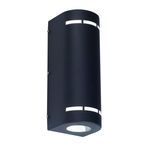 [FERAP-221N/T] Aplique difusor "OPORTO" 2 x GU-10 (95x 95x 182mm) NEGRO TEXT