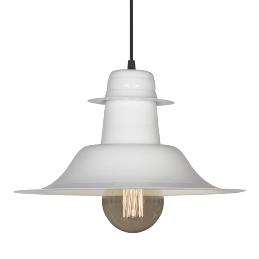 [FERC-115B/T] Colgante de chapa dia. 35 cm. "SOMBRERO" BLANCO TEXTURADO