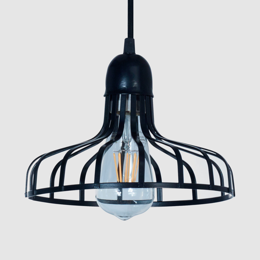 [FERC-178NEG] Colgante "CORUÑA" de 1 luz ( Ø220 H:175 mm.) NEGRO BRILLOSO