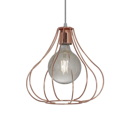 [FERC-188COB/B] Dis-Colgante "JAULA FLOR" (300x300mm.) COBRE BRILLOS