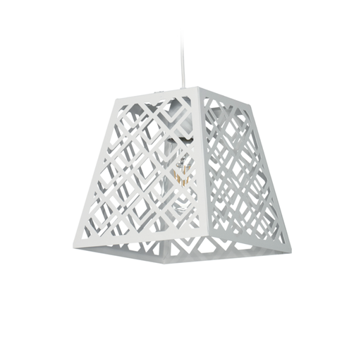 [FERC-199B/T] Colgante "TRAPECIO" 1 luz (240x240x230 mm.) BLANCO TEXTURADO