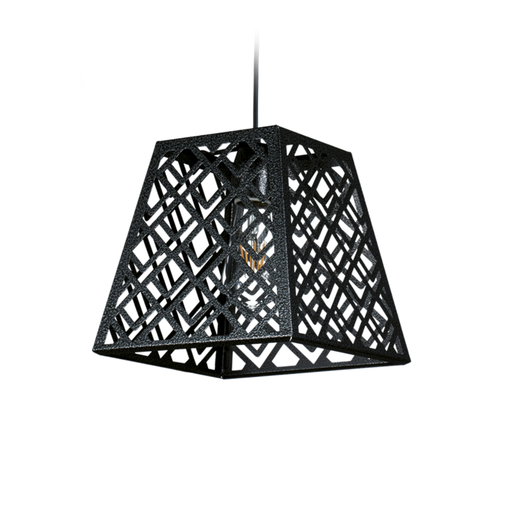 [FERC-199N/T] Colgante "TRAPECIO" 1 luz (240x240x230 mm.) NEGRO TEXT