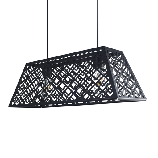 [FERC-299N/T] Colgante "TRAPECIO" 2 luces (590x240x230 mm.) NEGRO TEXT