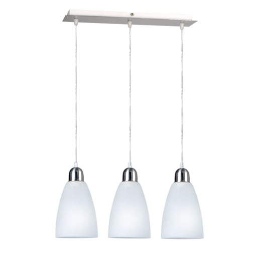 [FERC-340ACE] Colgante de 3 luces con tulipa cono/cilindro ACERO