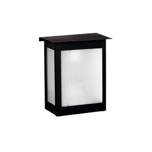 [FERF-147N/T] Farol de hierro c/vidrio arenado mediano (H:240mm) NEGRO TEXT