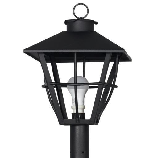 [FERFCA-112N/T] Farol de hierro colonial mediano p/caño NEGRO TEXT