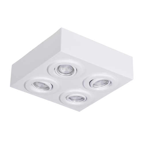 [FERP-490BLA] Plafón "VALENCIA" 4xGZ-10 (275x275x80 mm.) BLANCO