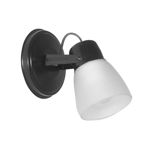 [FERS-110NEG/A] Spot de 1 luz "ALBA" con tulipa satinada NEGRO BRILLOSO