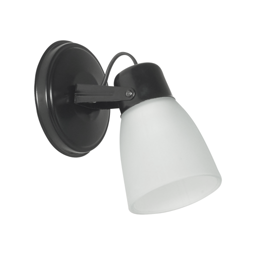 [FERS-110NEG/G] Spot de 1 luz "GARRA" con tulipa satinada NEGRO BRILLOSO