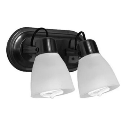 [FERSO-210NEG/A] Spot oval de 2 luces "ALBA" con tulipa satinada NEGRO BRILLOSO