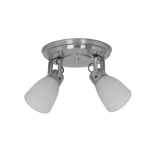 [FERSR-210PLA/G] Spot redondo de 2 luces "GARRA" c/tulipa satinada PLATIL