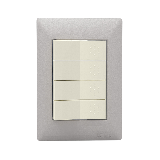 [CAM4104] TAPA 4 MODULOS SIGLO XXII ALUMINIO