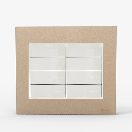 [CAM4976] TAPA Y DISTANCIADOR BAUHAUS 8 MODULOS CHAMPAGNE