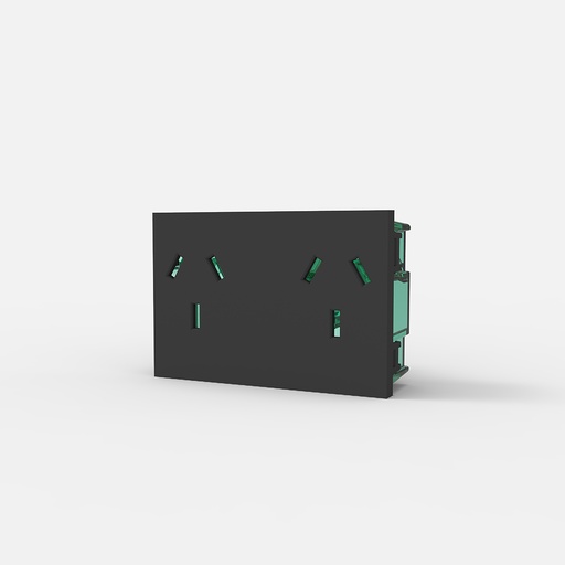 [CAM7994] MODULO TOMA BIPOLAR C/TIERRA DOBLE "PREFIT" GRIS 