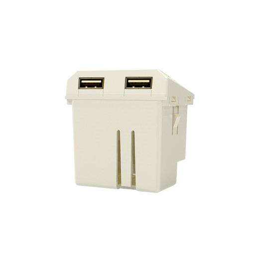 [CAM6960] MODULO CARGADOR USB DOBLE 220v BLANCO 3,1 A. - BLANCA