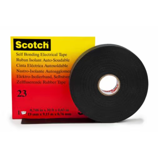 [MMM53106] Cinta Eléctrica Aislante de Goma 23, con Liner, Negra, 19 mm x 9.14 m, 20/Caja