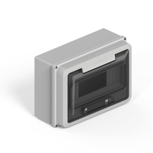 [GEN160900G] Caja IP65 p/9 polos DIN  - gris