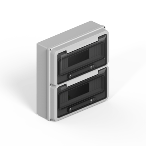 [GEN162400G] Caja IP65 p/24 polos DIN  - gris