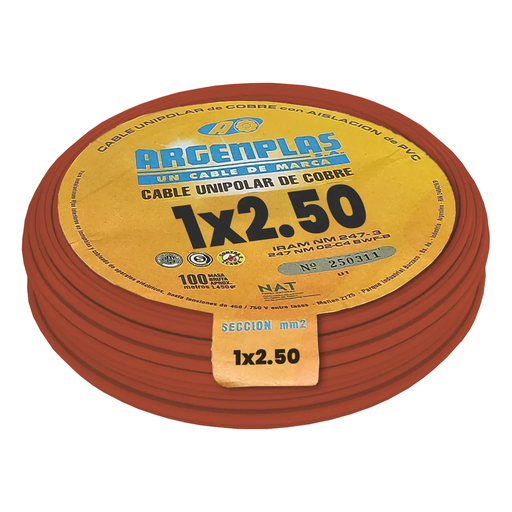 [ARGU250MABO] Cable Unipolar 2.5 mm Argenplas Marrón