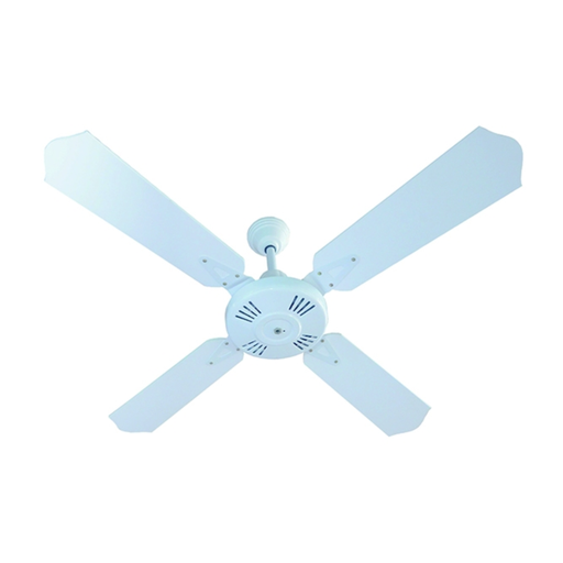 [EMI413] Ventilador de techo de cuatro palas de madera laqueadas blancas 1200 mm.