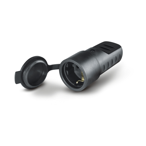 [SCA110.3160] Ficha industrial hembra Schuko 2P+T 16A IP44 negro Quick