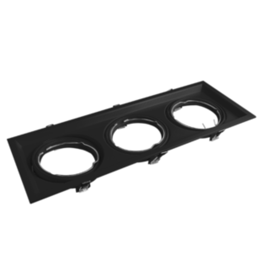 [CORAECAR-X3-MN] CARDANICO AR111 MACROLED DE EMBUTIR X3 MARCO NEGRO