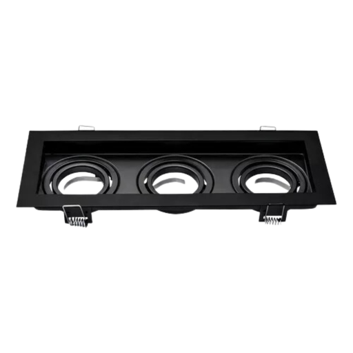 [CORAED-X3-MN] Spot para embutir 3 dicroicas Macroled negro