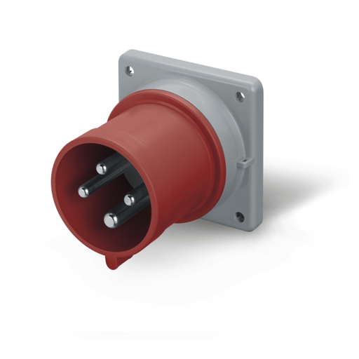 [SCA243.3296] Toma base ficha macho 32A 3P+T 6h 380-415V 60Hz 50Hz 75X75MM bornes con tornillo Optima 