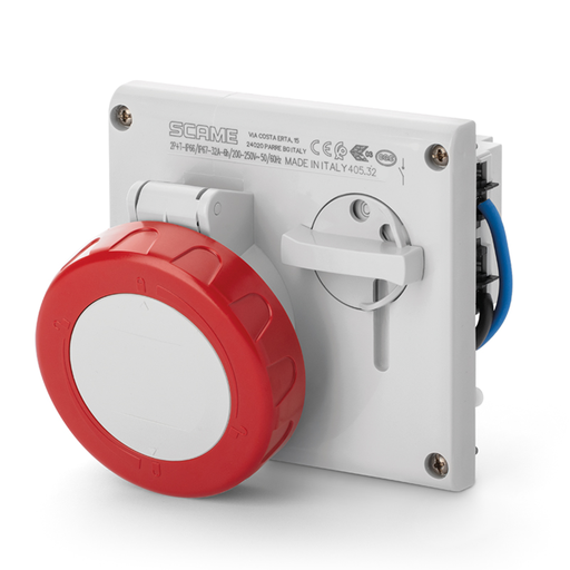 [SCA405.3286] Base de Bloqueo 32A 3P+T 6h 380-415V 60Hz 50Hz Bornes con tornillo Con enclavamiento mecánico Omnia