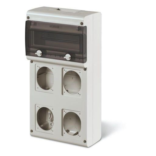 [SCA632.4500-000] Cuadro de distribución IP66 para 4 bases y 11 módulos DIN 212x415x105mm Block