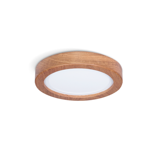 [CAR18WR] PANELES DE MADERA CIRCULAR DE 24,5 CM DE DIAMETRO CON LUZ FRIA O CALIDA DE 18W EN MADERA DE ROBLE