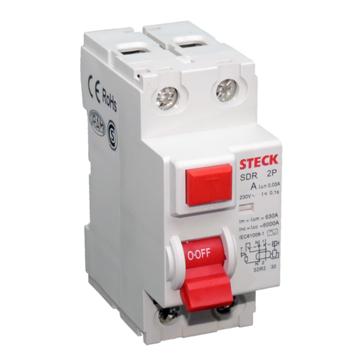 [STESDR26330] INTERRUPTOR DIFERENCIAL 2P 63A 30MA 230V