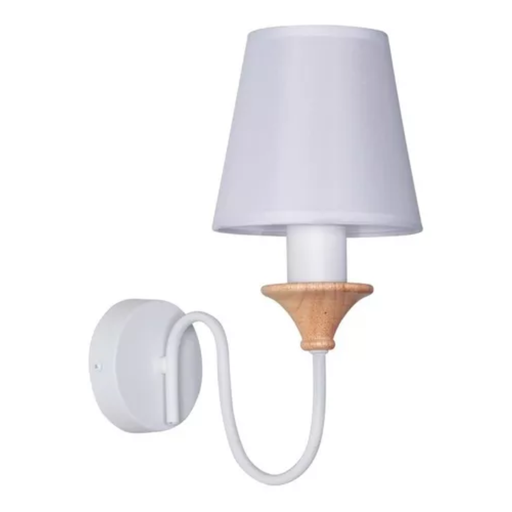 [DABFamily-Ap] Ap. 1L de caño blanco con madera y pantalla de tela