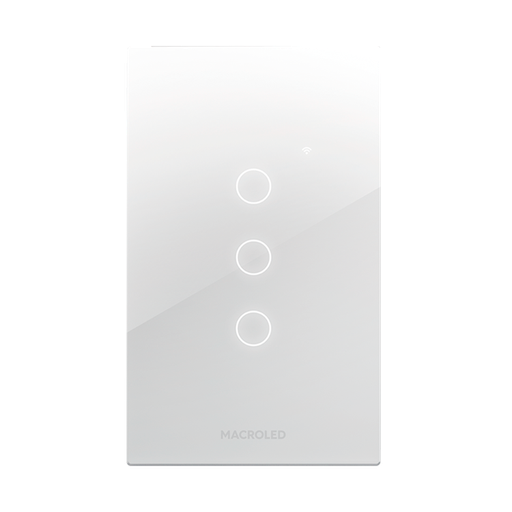[CORTSX3B] Tecla smart 10A 3 canales Macroled blanco