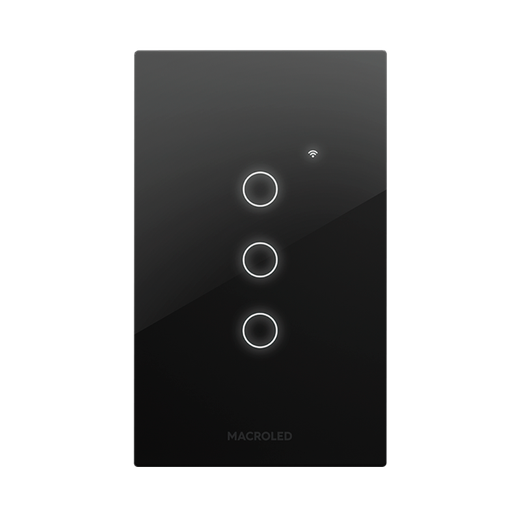 [CORTSX3N] Tecla smart 10A 3 canales Macroled negro