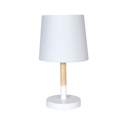 [DABTOKIO-MB] Lampara mesa de madera con pantalla; H32cm; para E27
