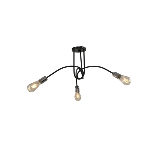 [CIE19049/CR] CHARLY - APLIQUE 3 LUCES E27 NEGRO CABEZAL CROMO