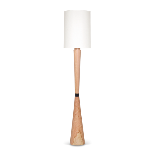 [CAR1189] LÁMPARA DE PIE ANCONA EN MADERA DE LENGA MACIZA CON SEPARADOR EN CROMO PANTALLA DE RAFIA BLANCA DE 35X35X55 190CM DIAMETRO DE LA BASE 20 CM
