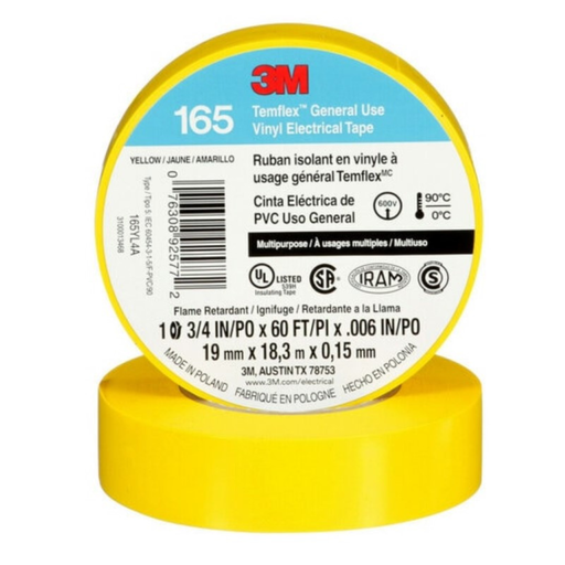 [MMM66066] Temflex 165 19mm x 18m amarilla