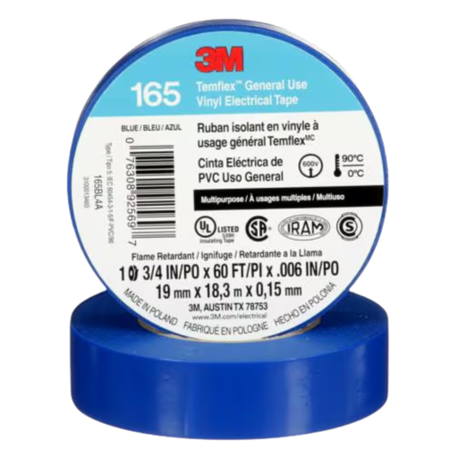 [MMM66060] Temflex 165 19mm x 18m azul