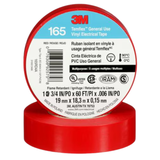 [MMM66058] Temflex 165 19mm x 18m roja