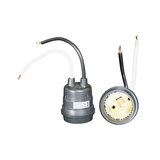 [JEGE27OBRANE] PORTALÁMPARAS PLASTICO NEGRO CON CUERPO PLÁSTICO LISO E27 H536 / 250 V - 4 A – T190