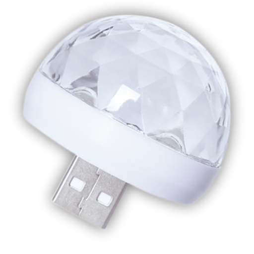 [TBCUSB-S3F] LAMPARA LED ESPECIAL TBCIN PARTY MINI BOLA DISCO USB - RGB 3W - AUDIORITMICA