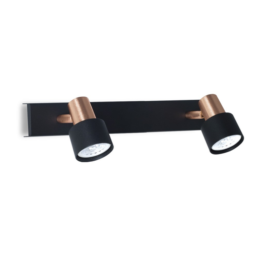 [RON5252 NEGRO/COBRE] APLIQUE BOA 5252 NEGRO/COBRE 2XGU10 LED 5W C/LAMP