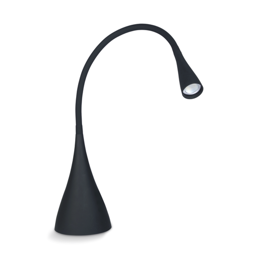 [DABARGENTA-V NEGRA] Lamp de mesa c/3 posiciones de luz; pintura soft Negra 1x4w