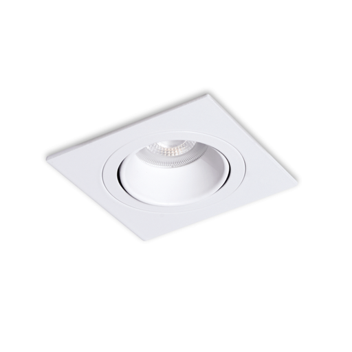 [DABEMBU-6 BLANCO] Emb cuadrado movil, aluminio antideslumbrante bco. para GU10